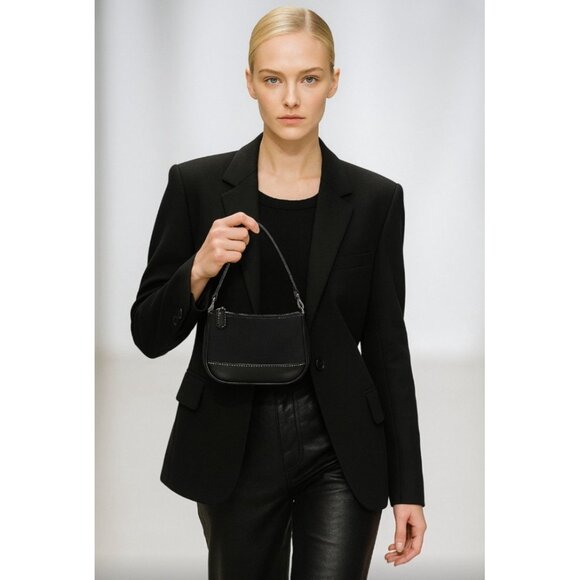 Vintage Coach black mini hand bag - rare circa late 1990's As Pictures - Picture 12 of 13